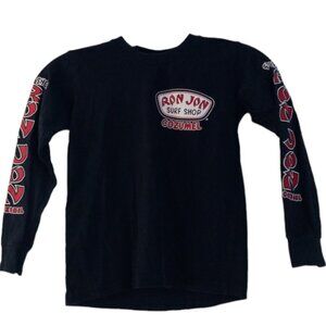 RON JON Surf Shop Cozumel T-Shirt Kids Size Small Long Sleeve Navy Blue EUC